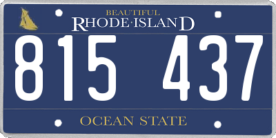 RI license plate 815437