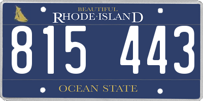 RI license plate 815443