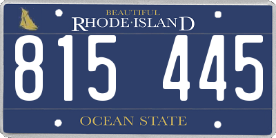 RI license plate 815445
