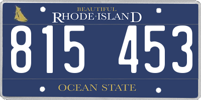 RI license plate 815453
