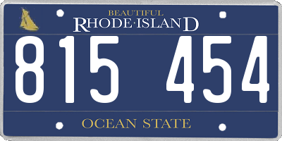 RI license plate 815454