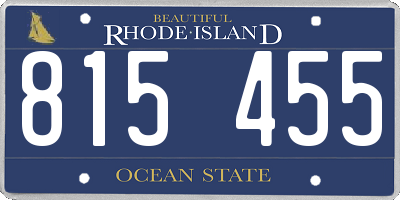 RI license plate 815455