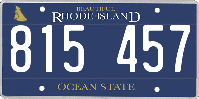 RI license plate 815457
