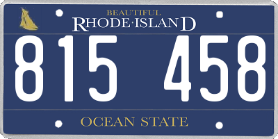 RI license plate 815458