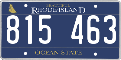 RI license plate 815463