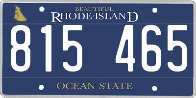 RI license plate 815465