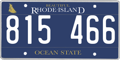 RI license plate 815466