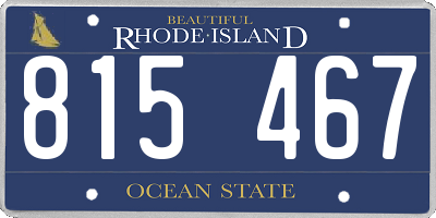 RI license plate 815467