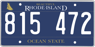 RI license plate 815472