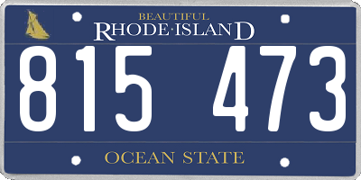 RI license plate 815473