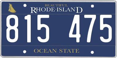 RI license plate 815475