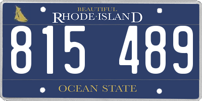 RI license plate 815489
