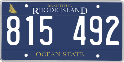 RI license plate 815492