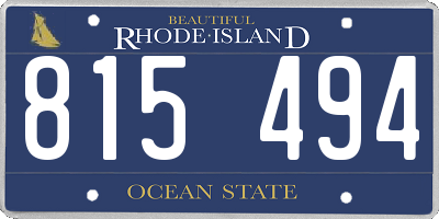 RI license plate 815494