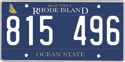 RI license plate 815496
