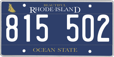RI license plate 815502