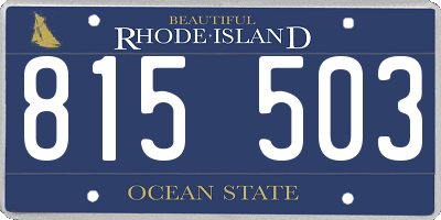 RI license plate 815503