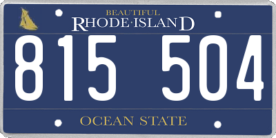 RI license plate 815504