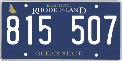 RI license plate 815507