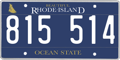 RI license plate 815514