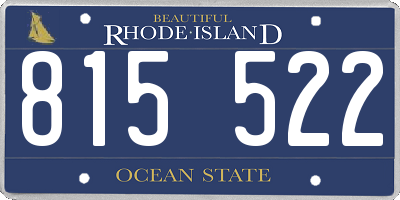 RI license plate 815522