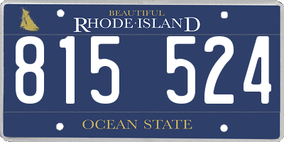 RI license plate 815524