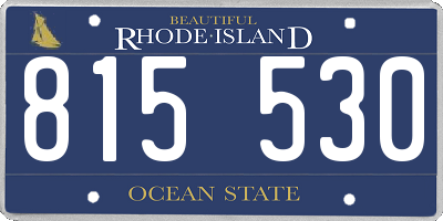 RI license plate 815530