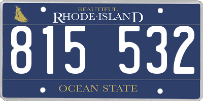 RI license plate 815532