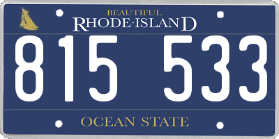 RI license plate 815533
