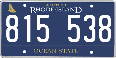 RI license plate 815538