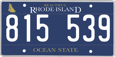 RI license plate 815539
