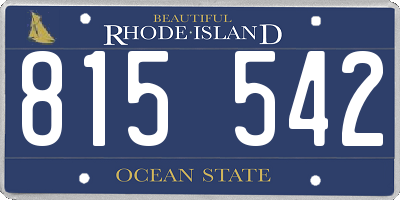 RI license plate 815542