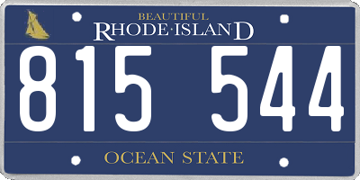 RI license plate 815544