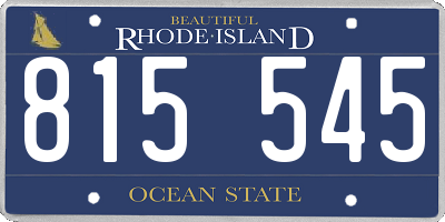RI license plate 815545