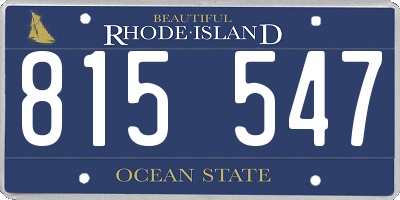 RI license plate 815547