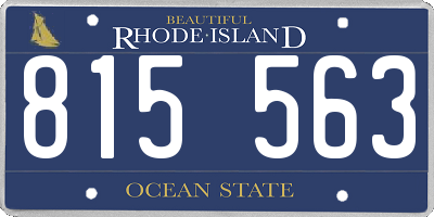 RI license plate 815563