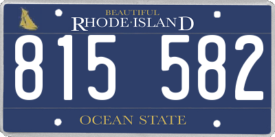 RI license plate 815582