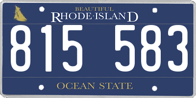 RI license plate 815583