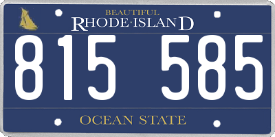 RI license plate 815585