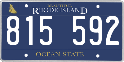 RI license plate 815592