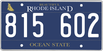RI license plate 815602