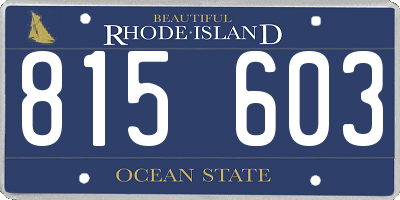 RI license plate 815603