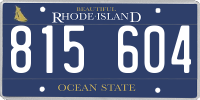 RI license plate 815604