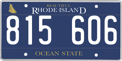 RI license plate 815606