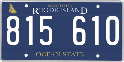 RI license plate 815610