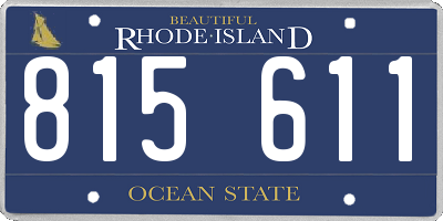 RI license plate 815611