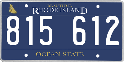 RI license plate 815612
