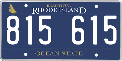 RI license plate 815615