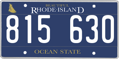 RI license plate 815630
