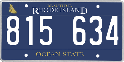 RI license plate 815634
